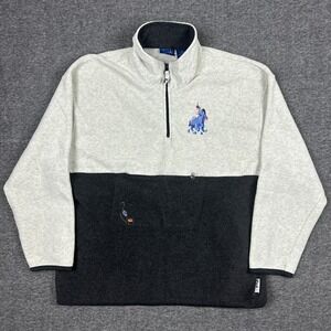 Vintage Winnie the Pooh Fleece Jacket Adult Large‎ 1/4 Zip Disney Eeyore Sweater